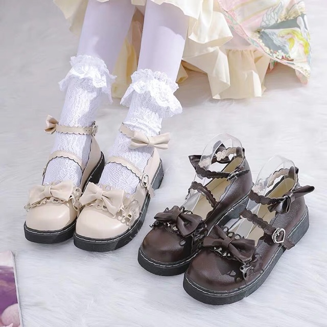 (Sẵn đen 38/Oder/ảnh thật/Mã GBB0002) Giày lolita búp bê nhật hàn cute | BigBuy360 - bigbuy360.vn
