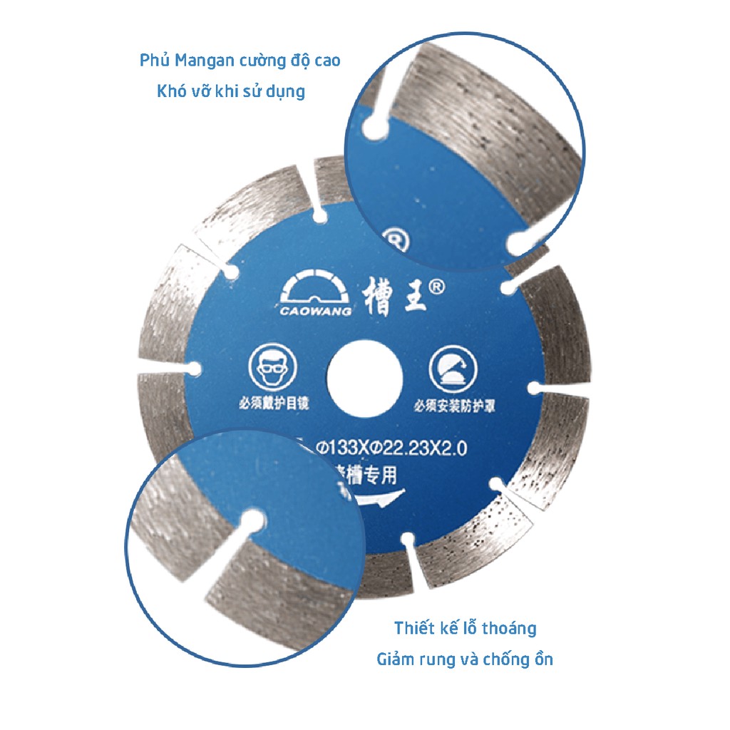 Lưỡi cắt Caowang 156 mm dùng cho máy cắt rãnh tường có độ bền và hiệu quả sử dụng cao [1 lưỡi]