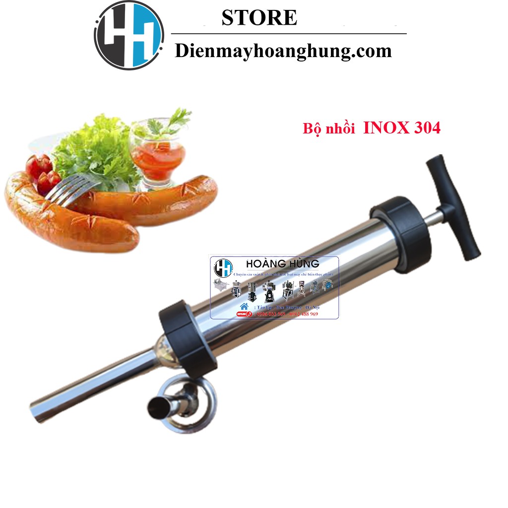 [Loại mới] [Inox 304] Dụng cụ nhồi xúc xích, lạp xưởng hàng cao cấp với thân ống nhồi được làm bằng INOX 304