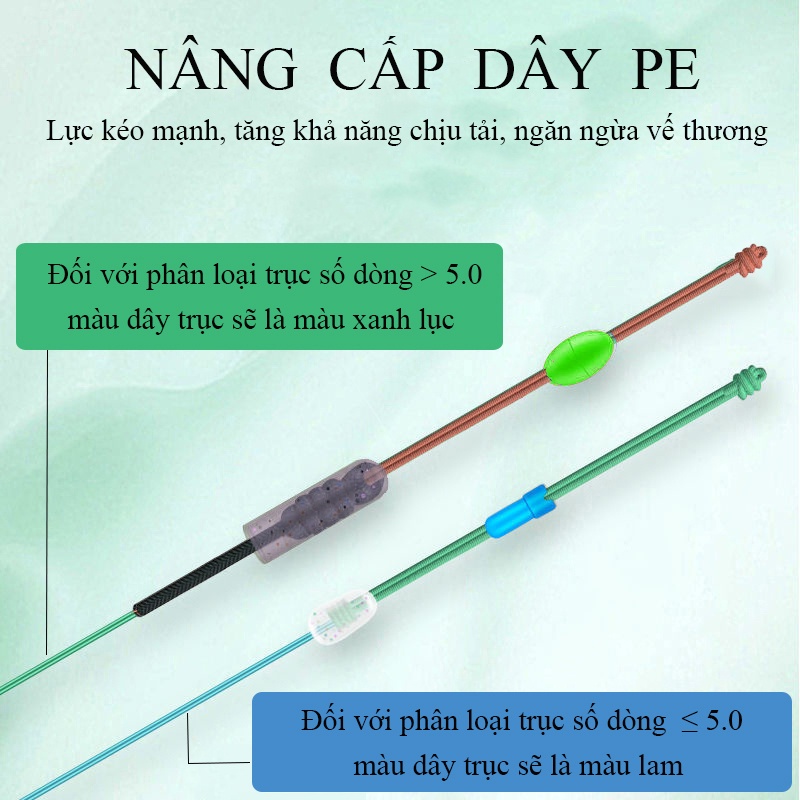Dây Trục Câu Đài Buộc Sẵn Cước Câu Cá Tàng Hình Rice Fishing Gia Cố Dây PE Chống Nổ, Tải Cá Lớn Cao Cấp DC-17