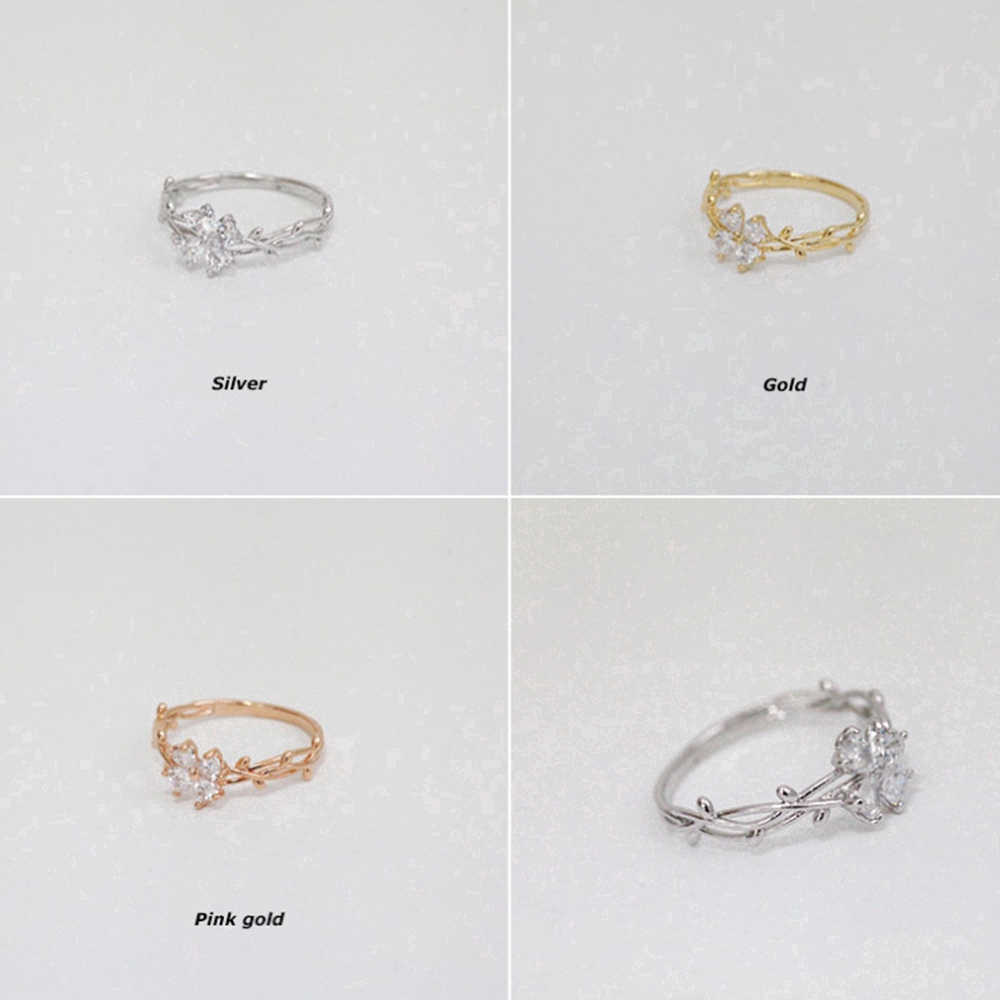 Nhẫn đeo tay đính đá hình hoa thời trang cho nữ