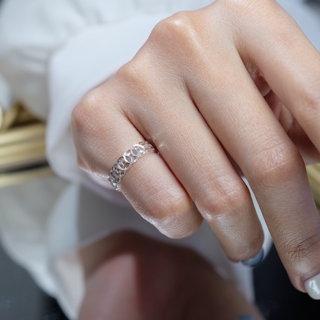 Nhẫn bạc kim tiền H.A.S đeo ngón út - Nhẫn bạc thời trang