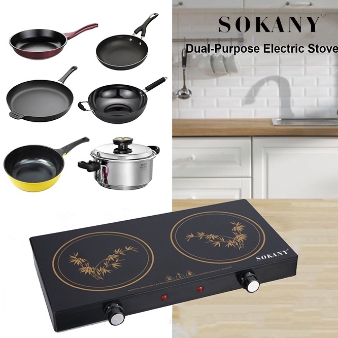 Bếp điện hồng ngoại đôi 1200W- Mặt Kính Chịu Nhiệt Chống Trầy - Không Kén Nồi