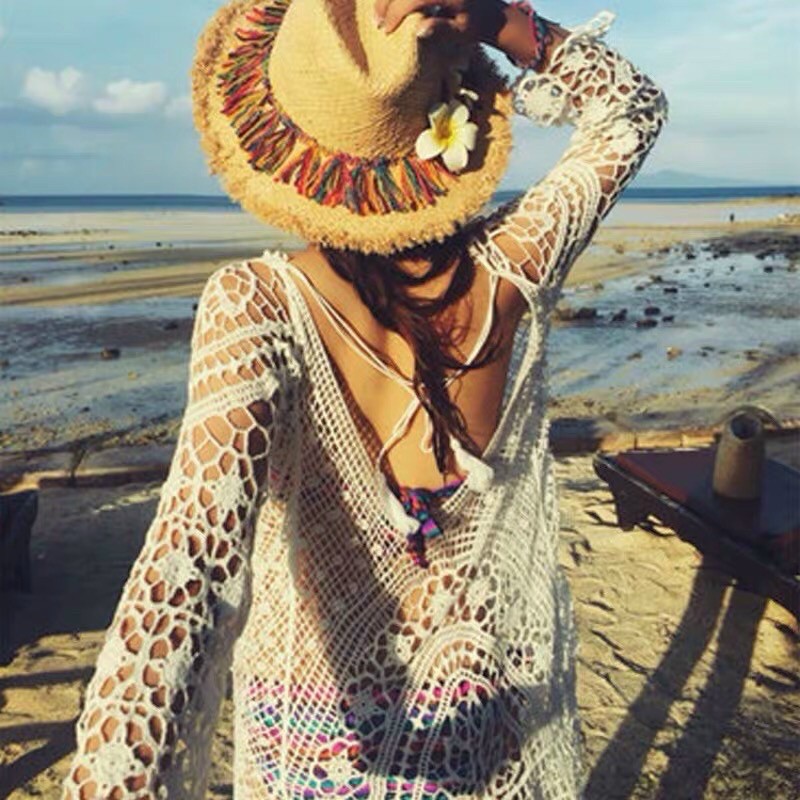 Áo lưới mặc ngoài đi biển boho man