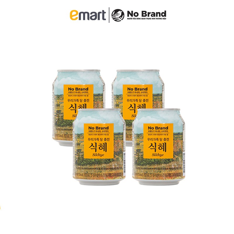 Combo 4 Lon Nước Gạo Rang Sikhye No Brand 238ml - Emart VN