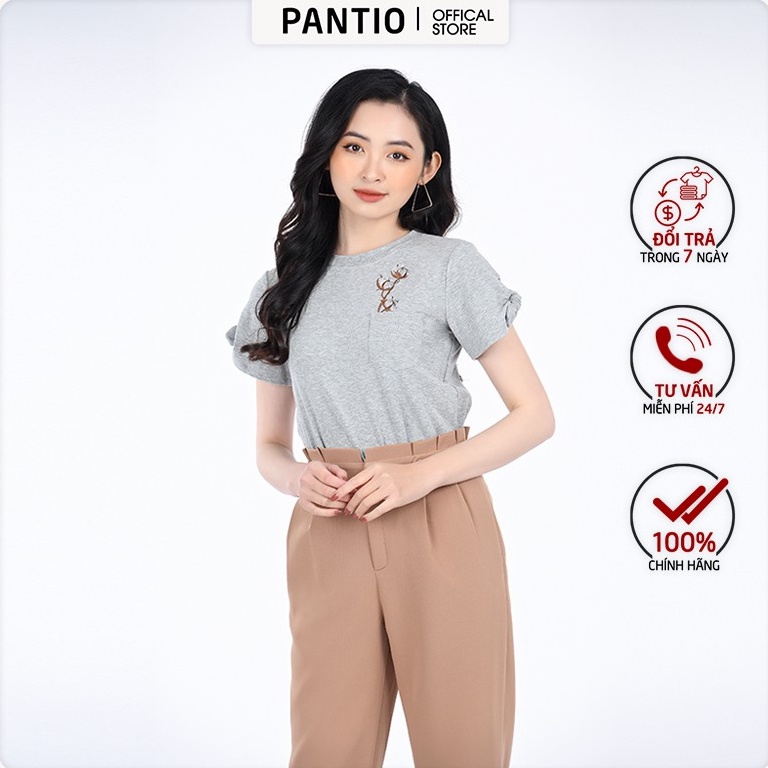 Áo dệt kim chất liệu thun dáng suông ngắn tay FAT3205 - PANTIO
