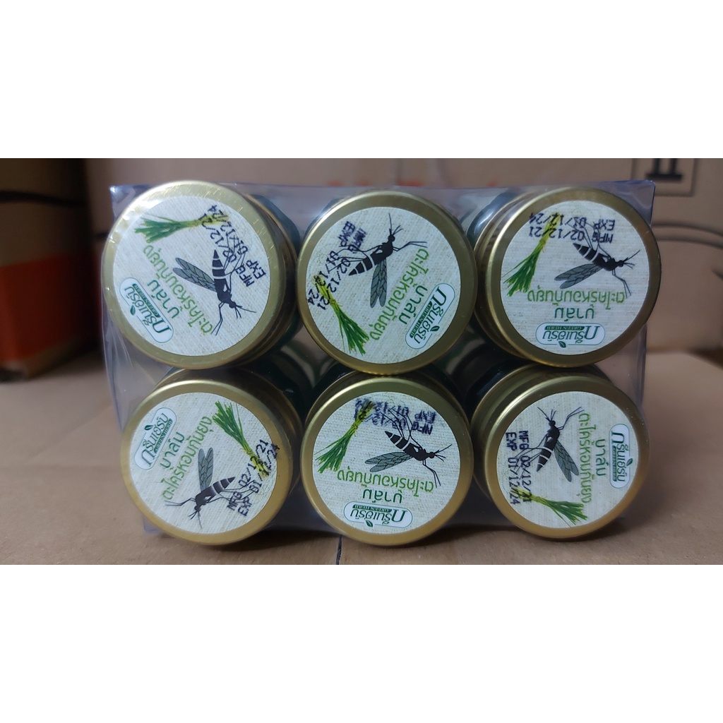 LỐC 12 HỦ CÙ LÀ GREEN HERB CHỐNG MUỖI HƯƠNG SẢ THÁI LAN HỦ 20GR_CHÍNH HÃNG