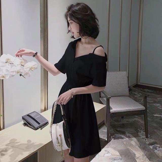 [Mã FATHANG5 giảm 10K đơn 50K] Đầm SM LỆCH VAI 2 màu (kèm hình thật) | BigBuy360 - bigbuy360.vn