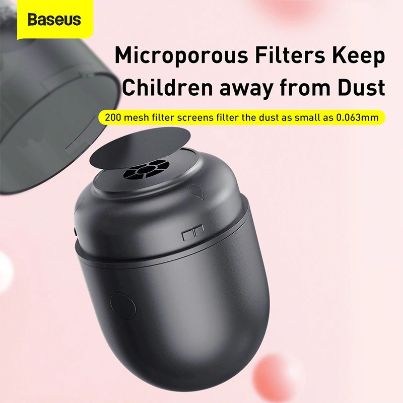 Máy hút bụi mini cầm tay Baseus C2 Desktop Capsule Vacuum Cleaner (6W, 1000 Pa, Pin sạc 900mAh)