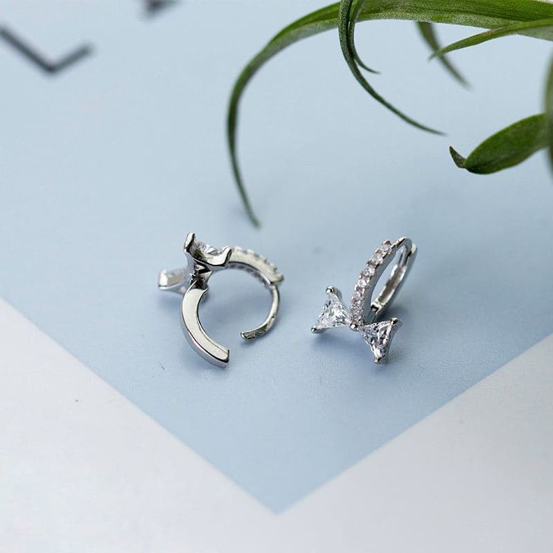 Khuyên tai bạc 925 hình nơ tiểu thư duyên dáng thanh lịch Dế Bạc - K5257