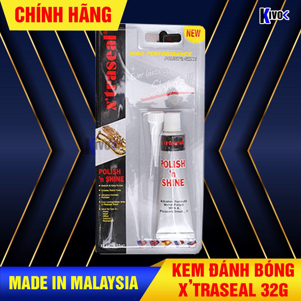 Kem Đánh Bóng Kim Loại Inox X’traseal Polish’n Shine 32G - Kem Đánh Bóng Xe Máy, Ô Tô, Lư Đồng, Inox, Đồng, Đồng Hồ-Kivo