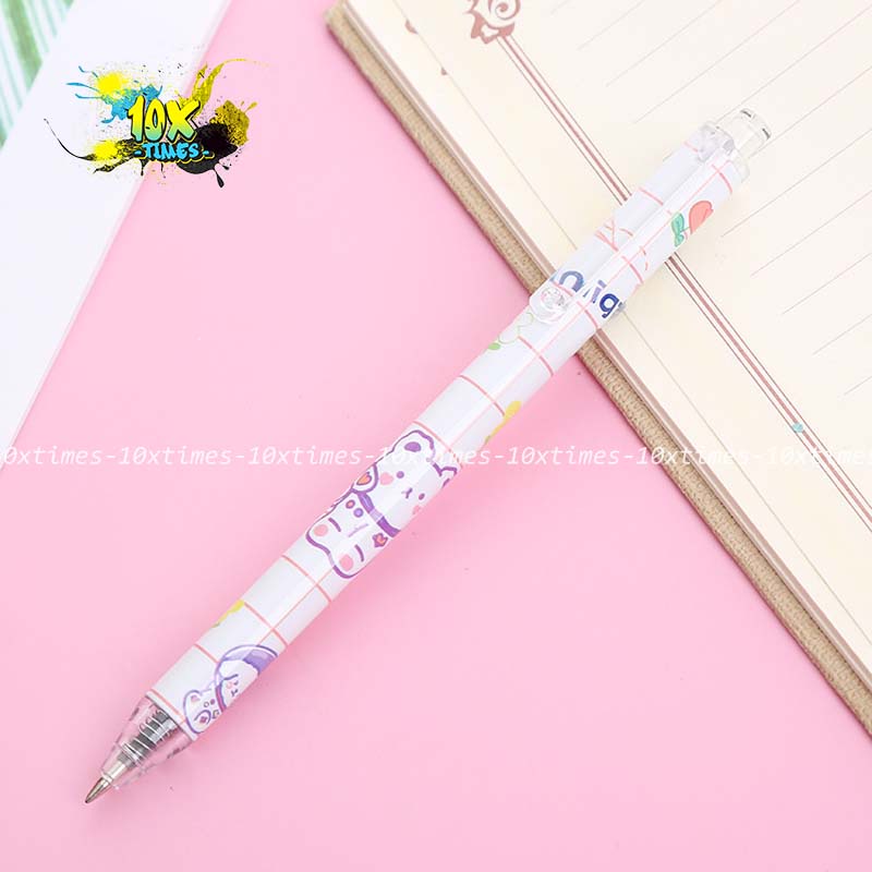 Bút gel bấm dễ thương gấu hồng xinh xắn ngòi 0,5 mm mực đen dùng dể viết bài, trang trí, quà tặng sinh nhật bạn gái