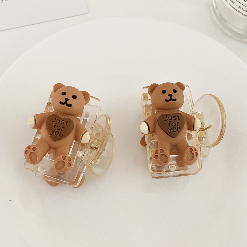 Kẹp tóc càng cua thiết kế gấu hoạt hình phong cách Hàn Quốc đáng yêu