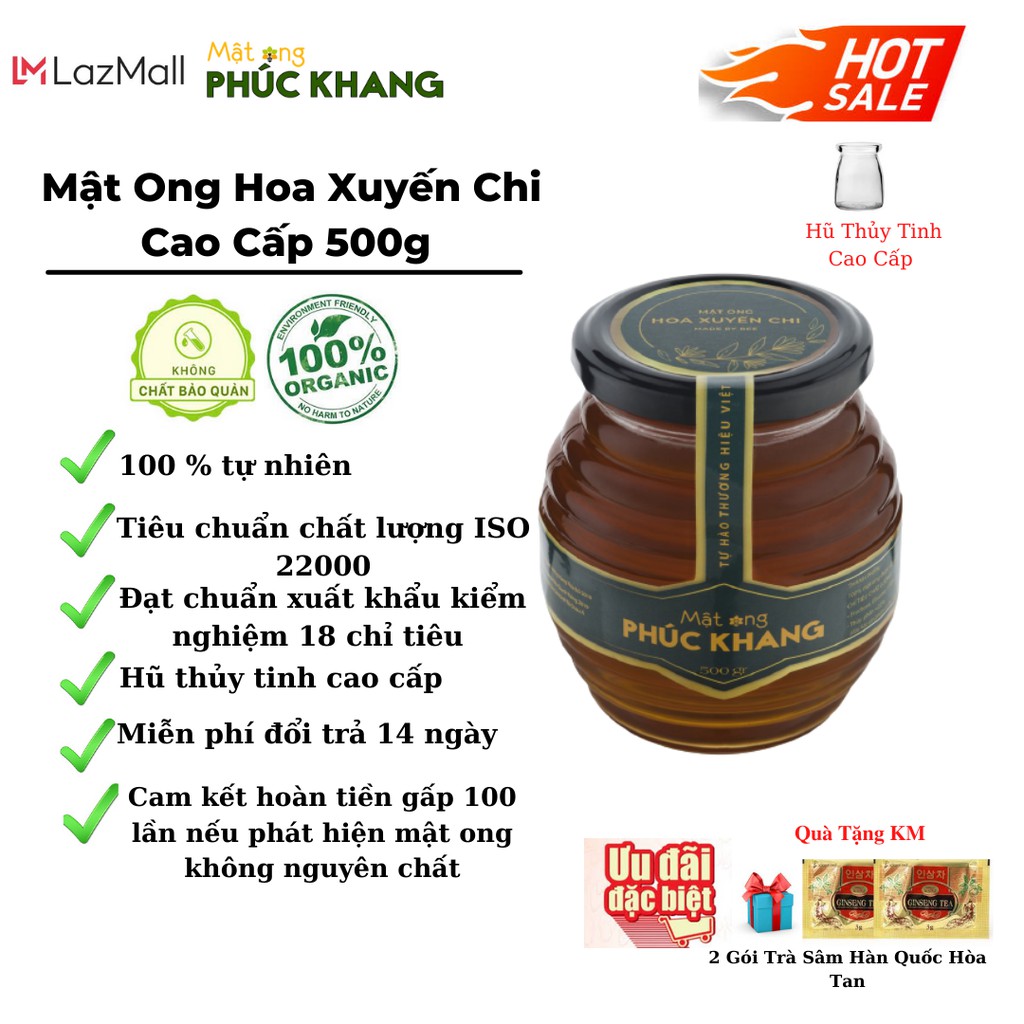 Mật Ong Cao Cấp Hoa Xuyến  Chi Phúc Khang 500g