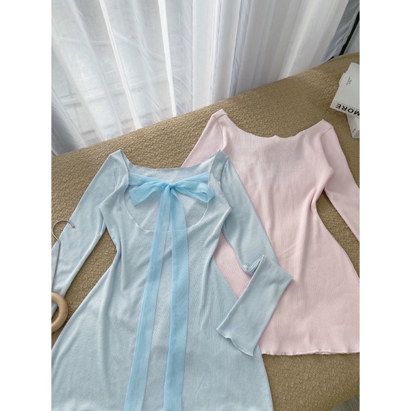 ❤Đầm dây lưng nhún ngực hồng xinh