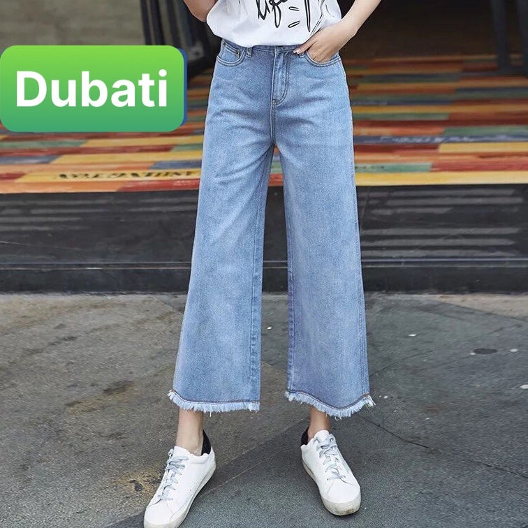 QUẦN JEAN BAGGY NỮ XANH ĐẬM NHẠT NÂNG MÔNG LƯNG CAO TRƠN DÀI VẢI MỀM MỊN HOT TREND 2022- DUBATI FASHION