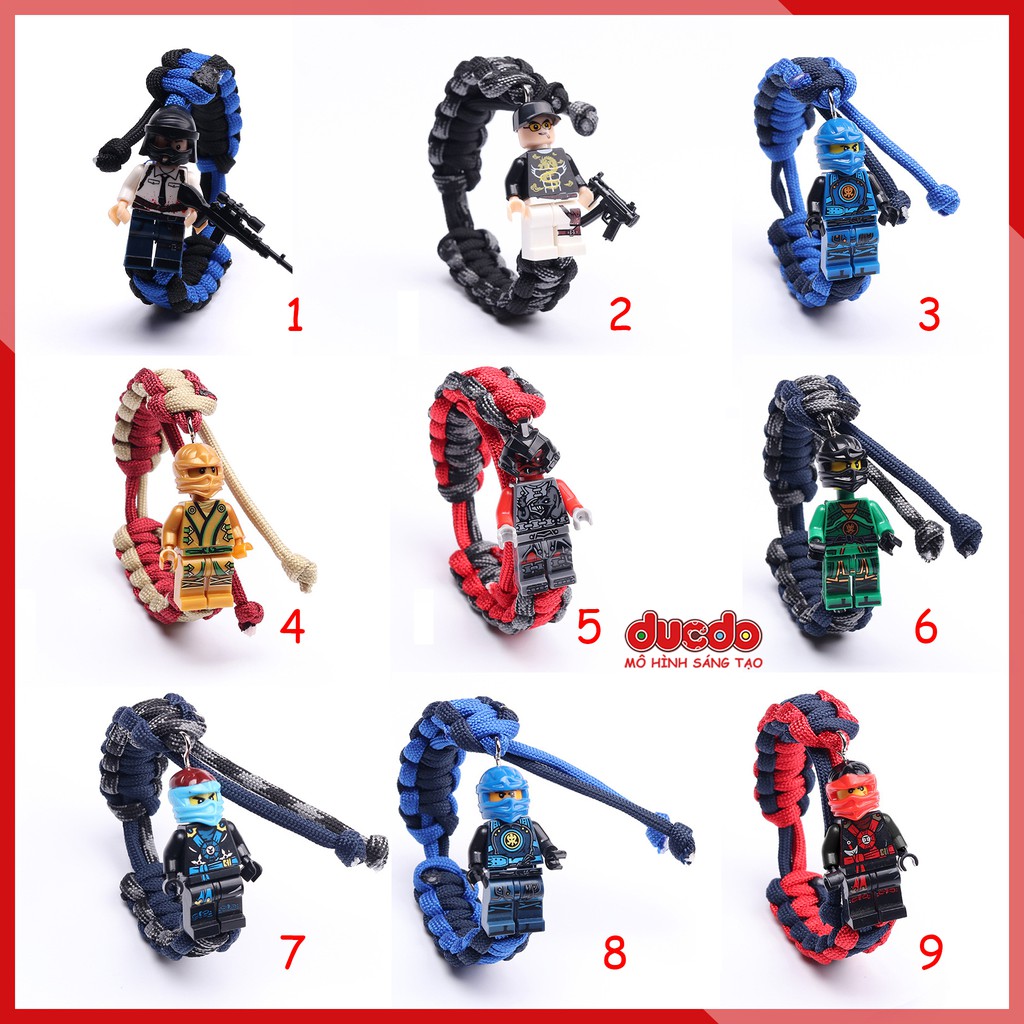 Vòng tay paracord Minifigures nhân vật Non LE.GO PUBG Ninjago tuyệt đẹp -Đồ chơi Lắp ghép Xếp hình Mô hình Mini Iron man