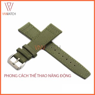 Dây đồng hồ vải dù pilot lót da cao cấp