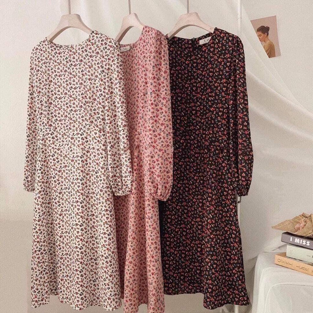 [VIDEO HÌNH THẬT] Váy hoa nhí vintage dáng dài 2 lớp, thắt nơ eo - 063 | BigBuy360 - bigbuy360.vn