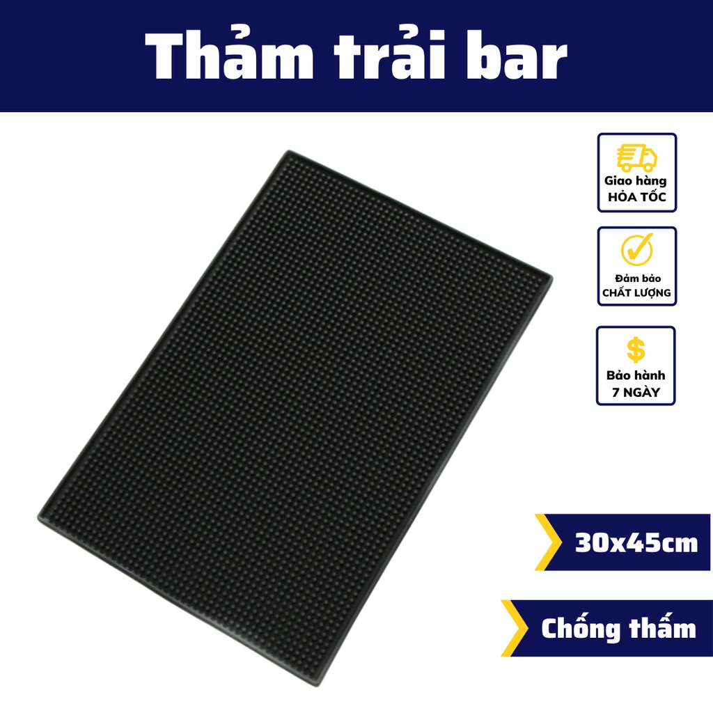 Thảm trải bar thảm lót quầy pha chế 30x45cm 3 size pha Espresso cafe rang xay tấm lót cao su chống rỉ nước