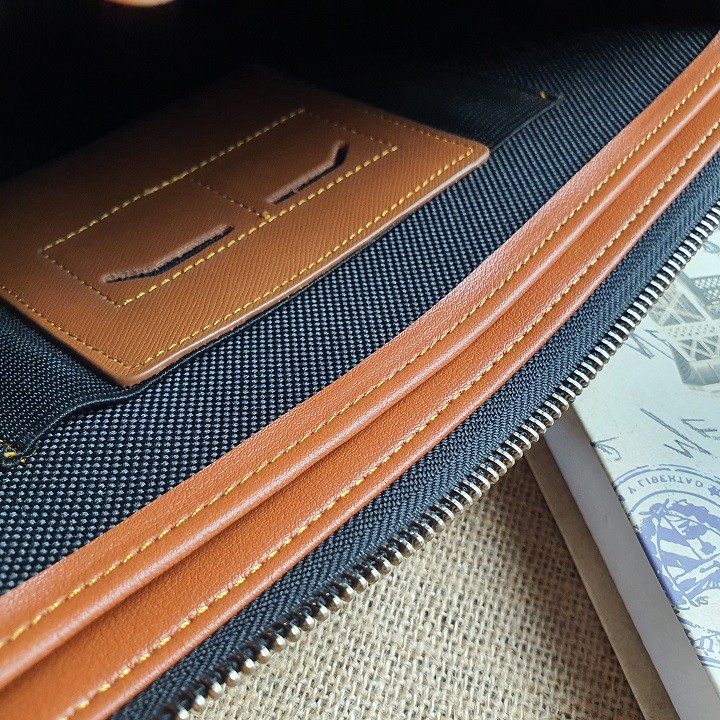 Clutch nam da thật Safiano CL123VB (Vàng bò/Nâu) [Freeship] - 100% da bò thật, bảo hành 3 năm | BigBuy360 - bigbuy360.vn