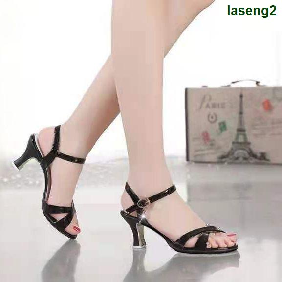 Giày Sandal Cao Gót Bằng Da Thật Mềm Thời Trang Mùa Hè 2021