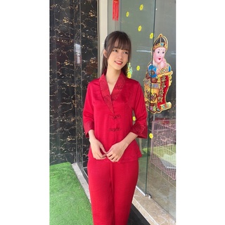 thời trang lụa cao cấp cho nữ, phối gấm đồ lam đi chùa