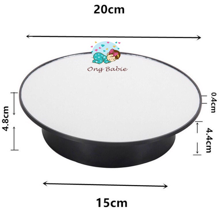 BÀN XOAY, ĐẾ XOAY TRƯNG BÀY SẢN PHẨM 20CM, DÙNG PIN HOẶC ĐIỆN 220V, TẢI 1,5KG ONGBABIE.SHOP