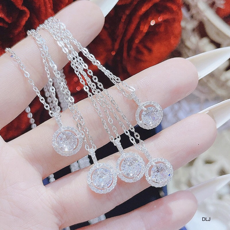 dây chuyền nữ bạc ta ,mặt phun đá