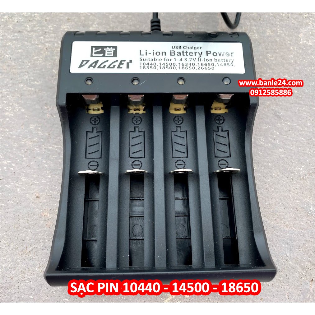 Bộ sạc pin 3,7v loại 18650, 16340, 14500, 10440