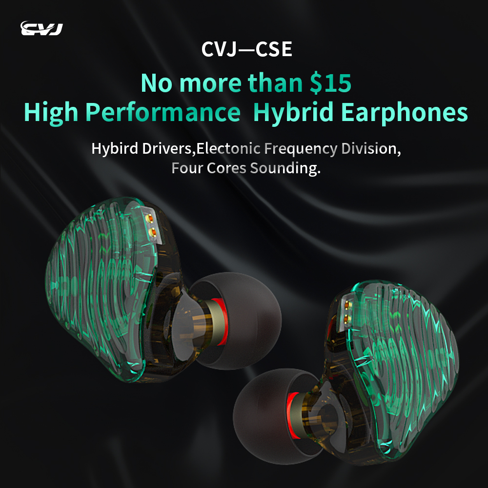 CVJ CSE 2BA+1DD Hybrid 4 Cores Driver HIFI In Ear Monitor Earphone with 2PIN 0.75MM Connector KZ ZSX ZS10PRO BLON BL03 BL05 BA5