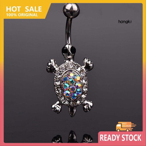 (Hàng Mới Về) Khuyên Rốn Hình Rùa Đính Đá Nhiều Màu Sắc Gợi Cảm 16g