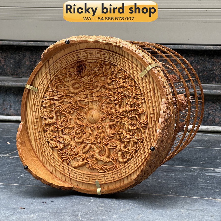 Lồng yến, chòe đất chạm Rồng 3D VIP