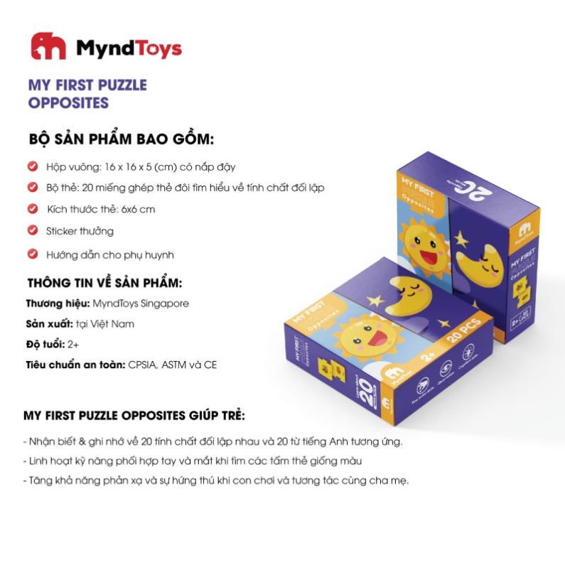 Đồ Chơi Xếp Hình MyndToys My First Puzzle - Opposites (Đối Lập) Dành Cho Các Bé Trên 2 Tuổi