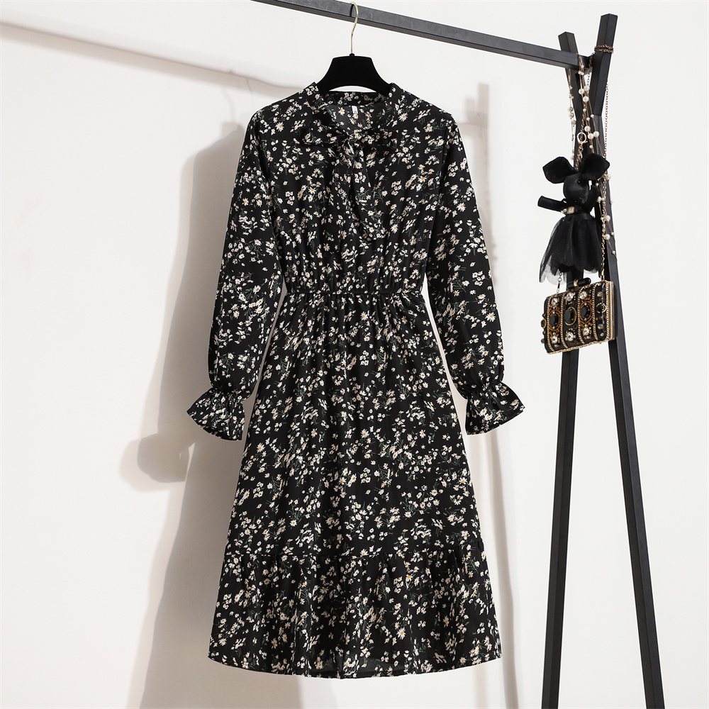 Đầm Midi Chữ A Eo Cao Tay Dài In Họa Tiết Hoa Thời Trang Mùa Hè 4 Phong Cách Mới Cho Nữ
