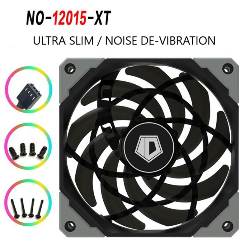 ID-COOLING NO-12015-XT 120mm PWM Chassis Cooling Fan Ultra Slim Silent Computer Case Cooler Fan Computer CPU Water Cooler Fan