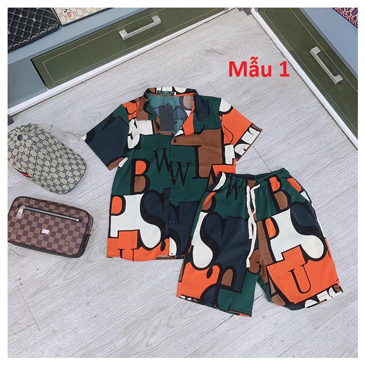 Bộ Pyjama Lụa Họa Tiết Mango Cực Đẹp Cực Mát, Bộ Đồ Cộc Tay Mặc Hè Phù Hợp Cả Nam Và Nữ