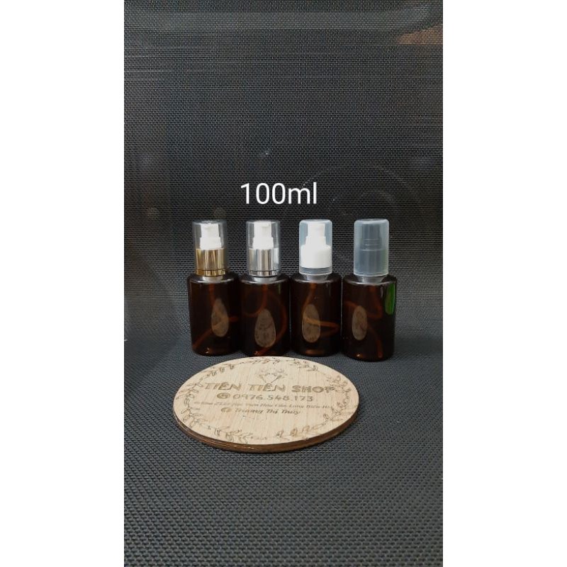 Chai nhựa nâu vát 100ml đầu xịt giọt