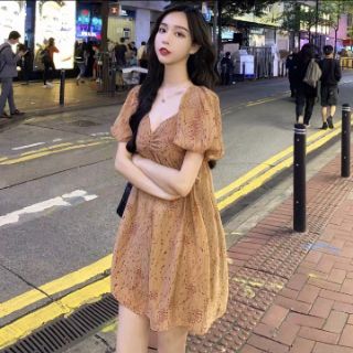 Dallm Váy hoa nhí cổ V