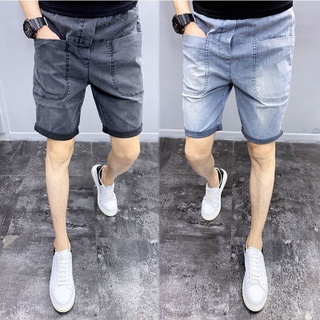 Quần Short Denim Lưng Thun Phong Cách Hàn Quốc Dành Cho Nam