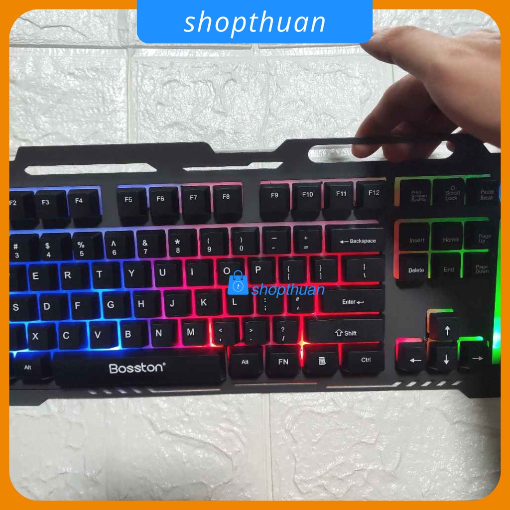 Bàn phím có dây Bosston K380 có leb nền chuyển màu giả cơ , USB có dây