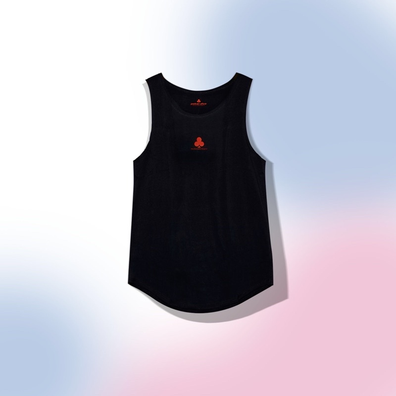 Áo tank top Poker Dice màu đen Meik.modish cotton đơn giản thoáng mát