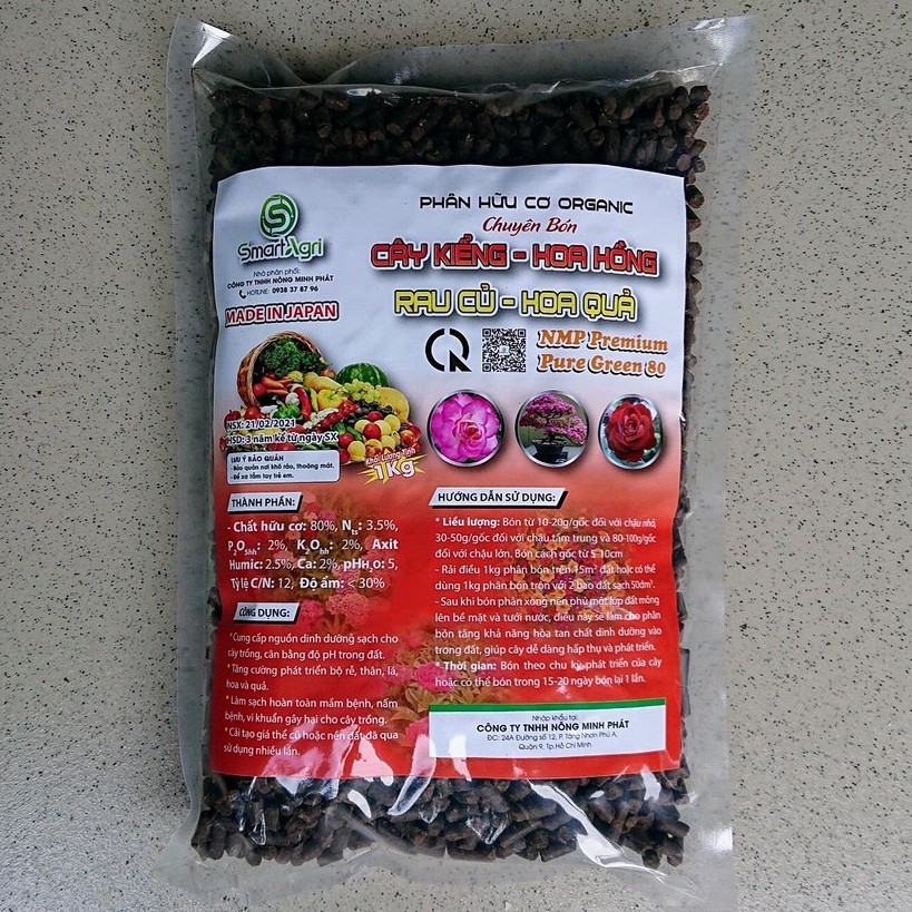 Phân hữu cơ bón rau củ quả, hoa hồng, cây cảnh nhập khẩu Nhật (Túi 1kg) - An An Saigon