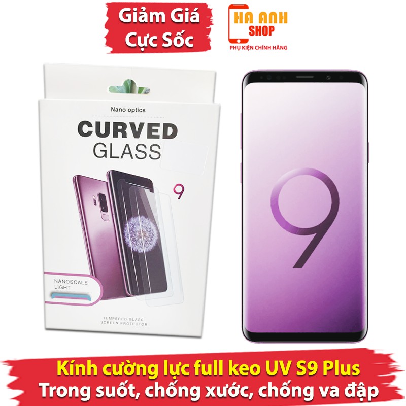 kính cường lực S9 plus full keo UV cao cấp 5 món