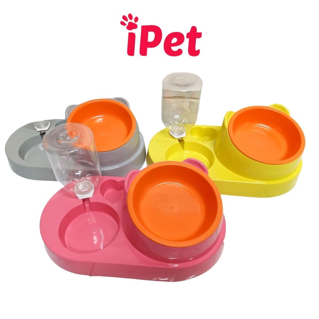 Bát Đôi Cấp Nước Tự Động 3in1 Cho Thú Cưng Chó Mèo Tặng Kèm Bình - iPet Shop