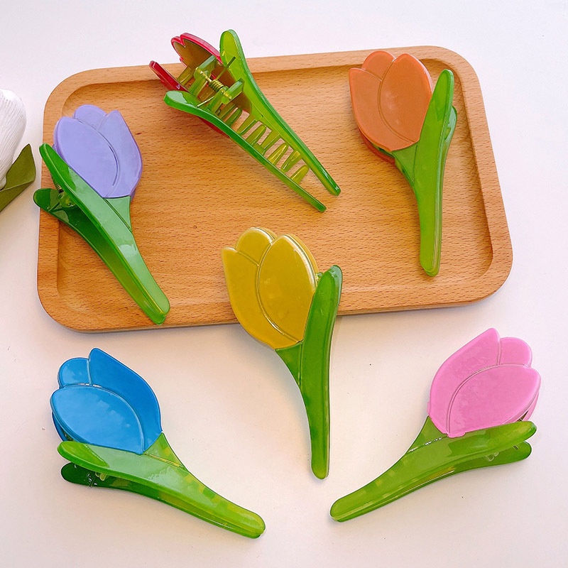 Kẹp Tóc Hình Hoa Tulip Đơn Giản Thời Trang Cho Nữ