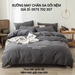 Chăn ga gối đệm, bộ drap giường thun lạnh hàn quốc cao câp nằm mát, không đỗ lông phai màu