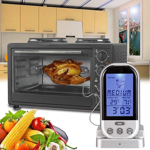 Nhiệt kế không dây màn hình kỹ thuật số LCD điều khiển từ xa dùng khi nấu ăn