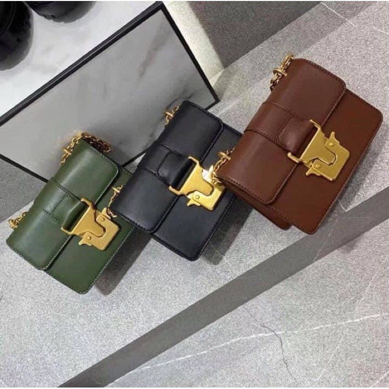 Túi CNK Khoá Cánh Dây Xích Double Handle Metallic Push-Lock Shoulder Bag