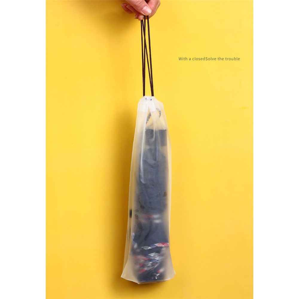 Bộ 5 túi nhựa trong suốt đựng dù chống thấm nước có dây rút tiện dụng